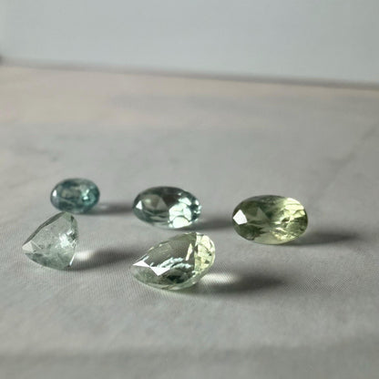 1.5 TCW Heated Montana Sapphire Lot – 5 Natural Blue Green Sapphires – Faceted Loose Gemstones – Montana Gems for Jewelry