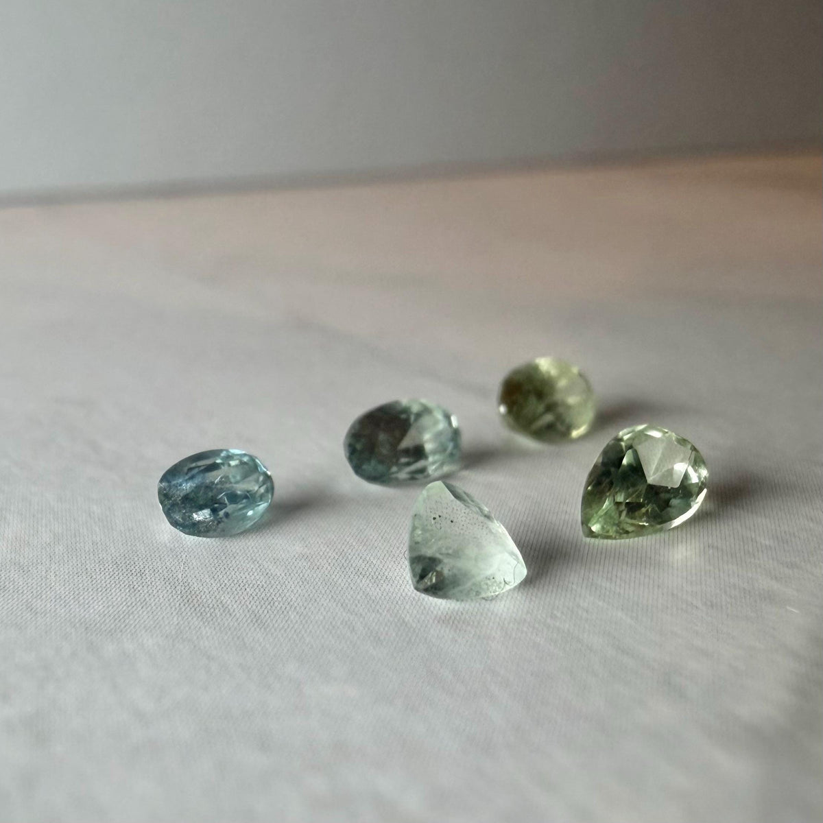 1.5 TCW Heated Montana Sapphire Lot – 5 Natural Blue Green Sapphires – Faceted Loose Gemstones – Montana Gems for Jewelry