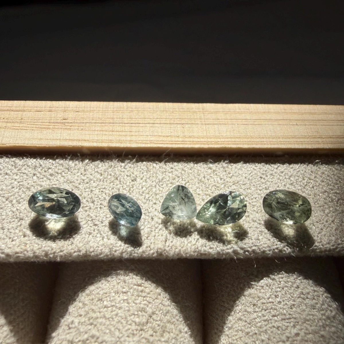 1.5 TCW Heated Montana Sapphire Lot – 5 Natural Blue Green Sapphires – Faceted Loose Gemstones – Montana Gems for Jewelry