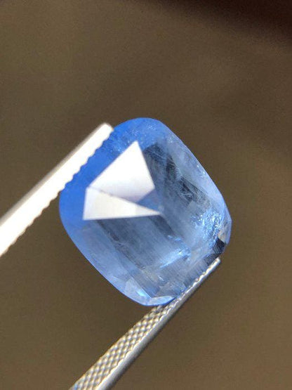 7.95 Ct Blue Maxixe-Type Beryl – Certified Natural Beryl – Large Cushion Cut Loose Gemstone – ICA GemLab