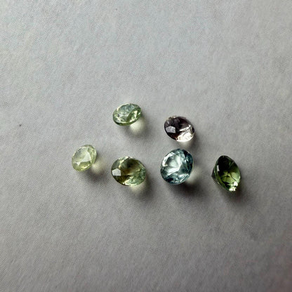 1.05 TCW Unheated Montana Sapphire Collection | 6 Hand Mined Natural Loose Sapphires | Green, Teal & Parti Montana Gemstones