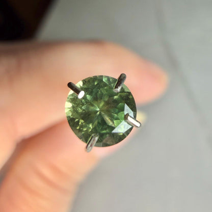 0.70 Ct Montana Sapphire – Natural Green Round Sapphire – Loose Montana Gemstone – USA Sapphire for Ring or Jewelry