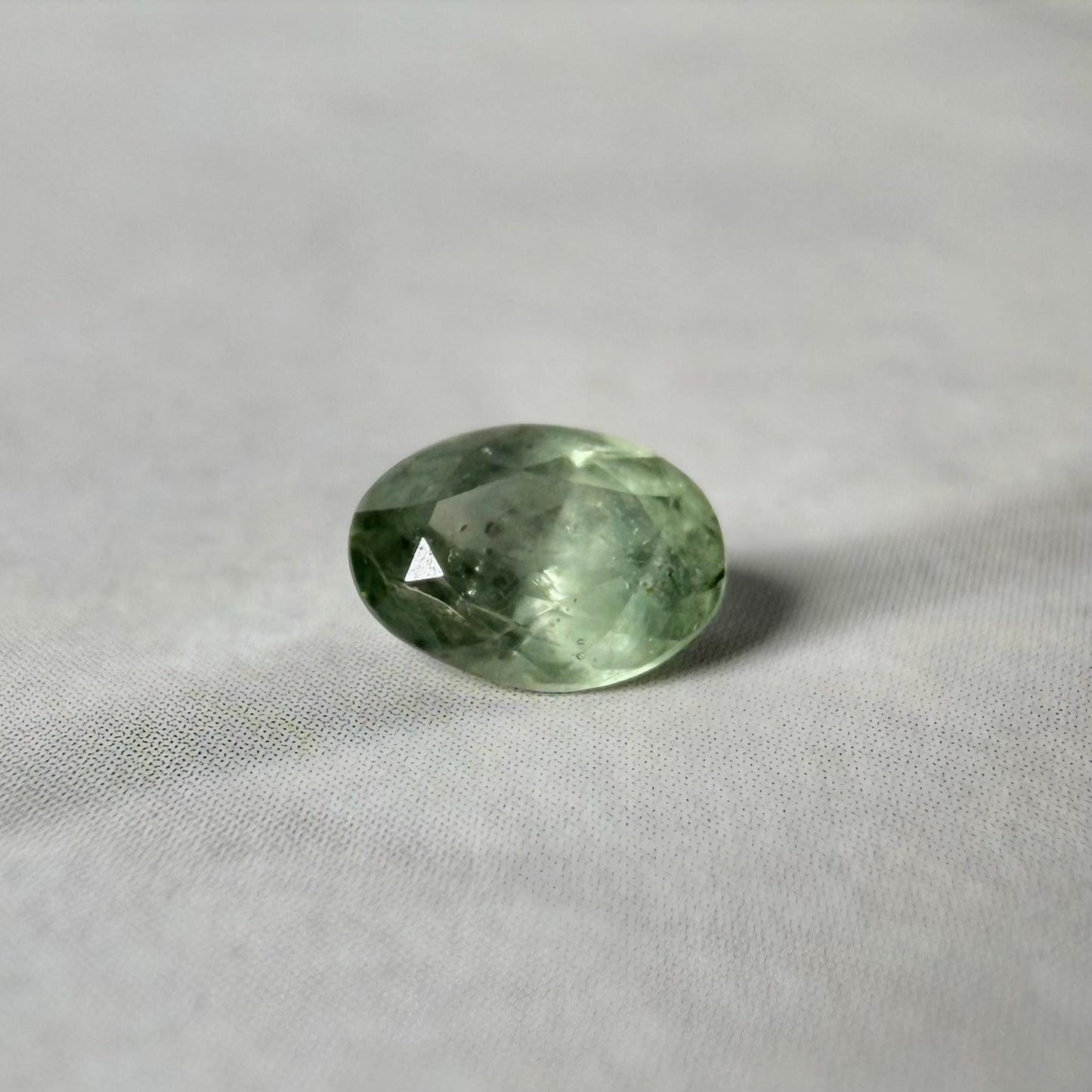 0.55 Ct Heated Montana Sapphire – Sage Green Oval Sapphire – Natural Included Montana Gemstone – Loose USA Sapphire