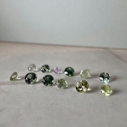 1.70 TCW Montana Sapphire Parcel – 12 Faceted Natural Sapphires – Teal Green Yellow Lavender
