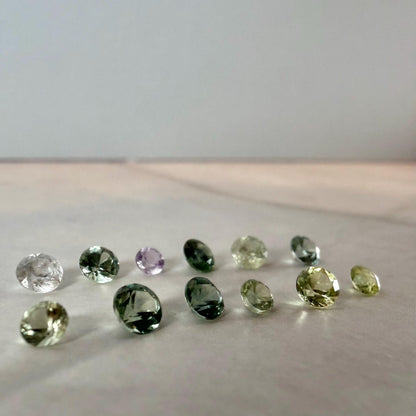 1.70 TCW Montana Sapphire Parcel – 12 Faceted Natural Sapphires – Teal Green Yellow Lavender