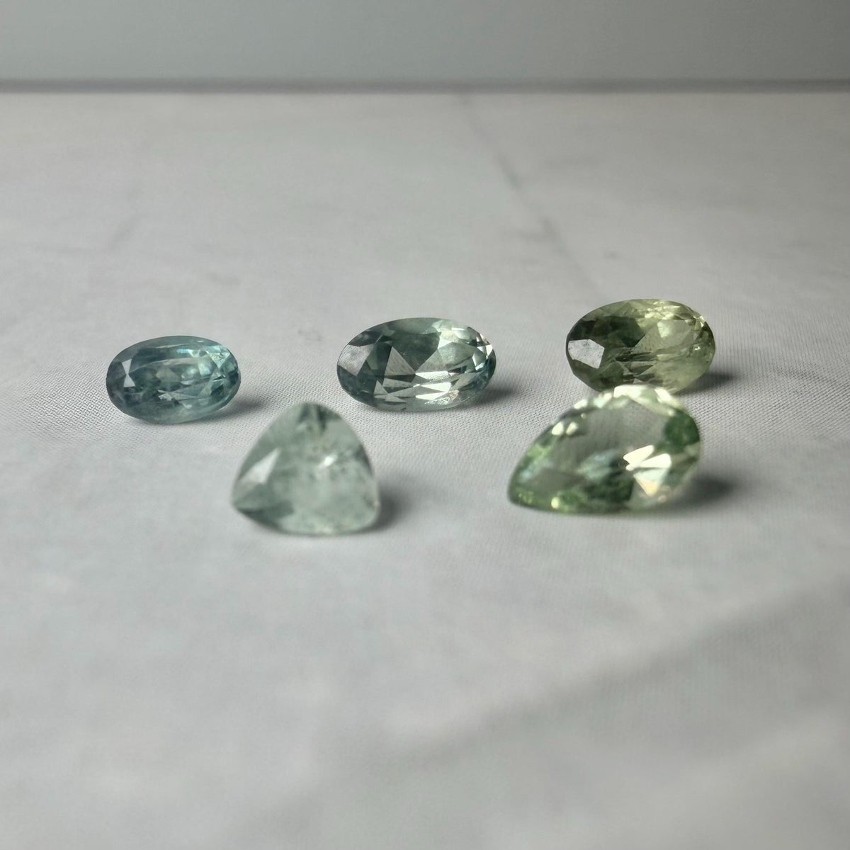 1.5 TCW Heated Montana Sapphire Lot – 5 Natural Blue Green Sapphires – Faceted Loose Gemstones – Montana Gems for Jewelry