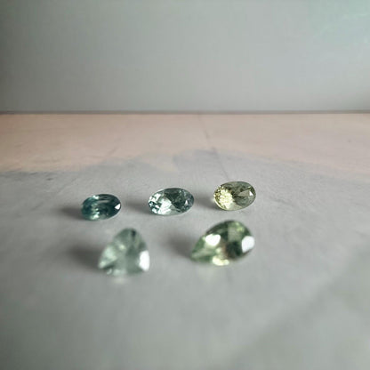 1.5 TCW Heated Montana Sapphire Lot – 5 Natural Blue Green Sapphires – Faceted Loose Gemstones – Montana Gems for Jewelry