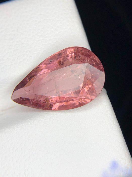 5.51 Ct Natural Pink Tourmaline Pear | Certified Orangish Pink Liddicoatite Tourmaline | Large Loose Gemstone ICA GemLab