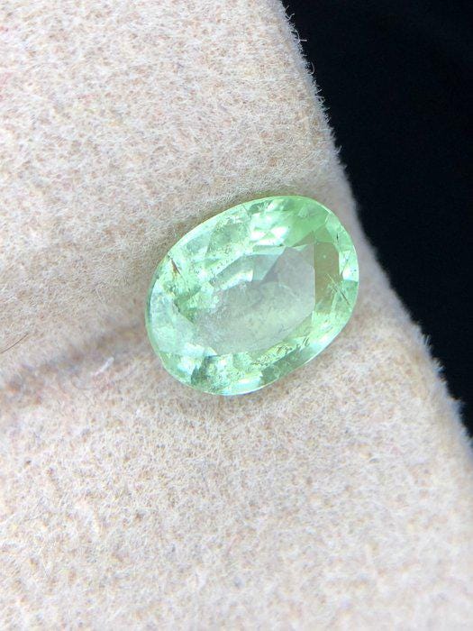 0.95 Ct Certified Oval Paraiba Tourmaline | Natural Yellowish Green Elbaite | Certified Gem