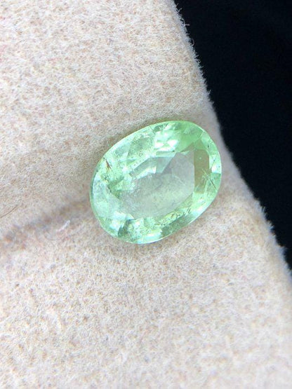 0.95 Ct Certified Oval Paraiba Tourmaline | Natural Yellowish Green Elbaite | Certified Gem