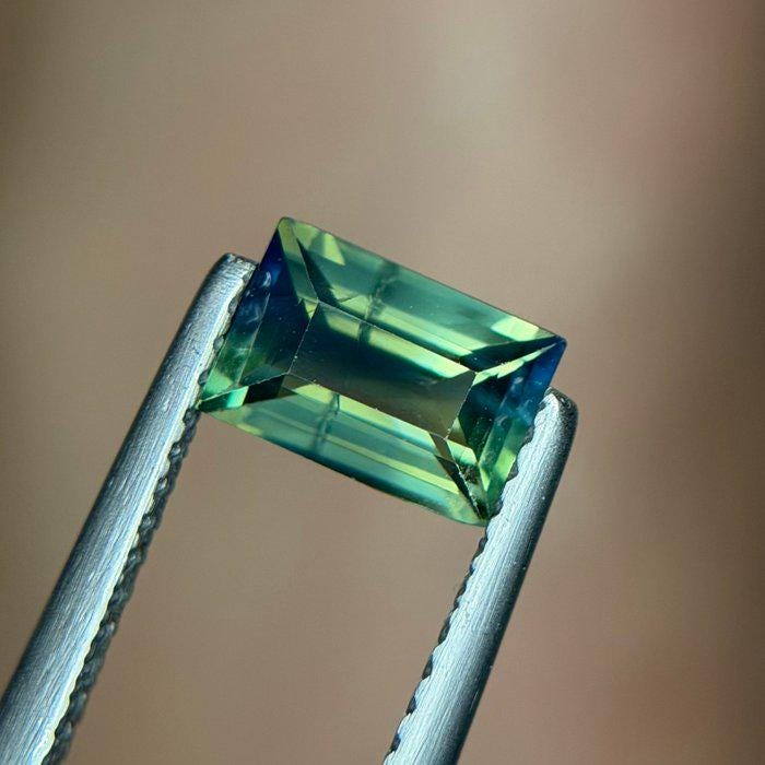 1.02 Ct Blue Green Sapphire | Certified Natural Sapphire | Teal Sapphire Rectangular Step Cut | Loose Gemstone