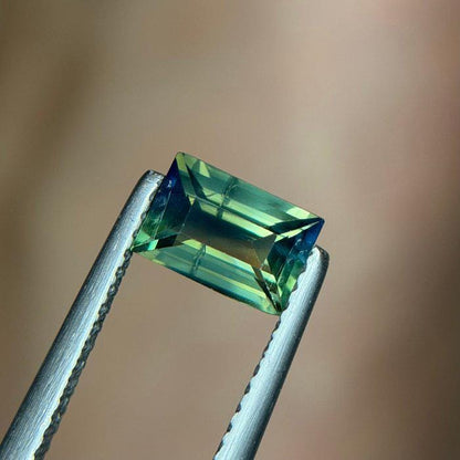 1.02 Ct Blue Green Sapphire | Certified Natural Sapphire | Teal Sapphire Rectangular Step Cut | Loose Gemstone