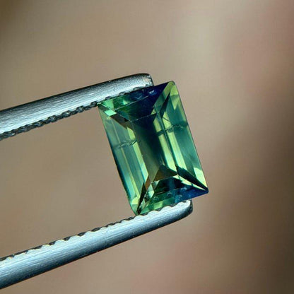 1.02 Ct Blue Green Sapphire | Certified Natural Sapphire | Teal Sapphire Rectangular Step Cut | Loose Gemstone
