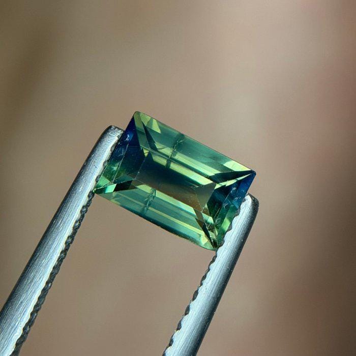 1.02 Ct Blue Green Sapphire | Certified Natural Sapphire | Teal Sapphire Rectangular Step Cut | Loose Gemstone