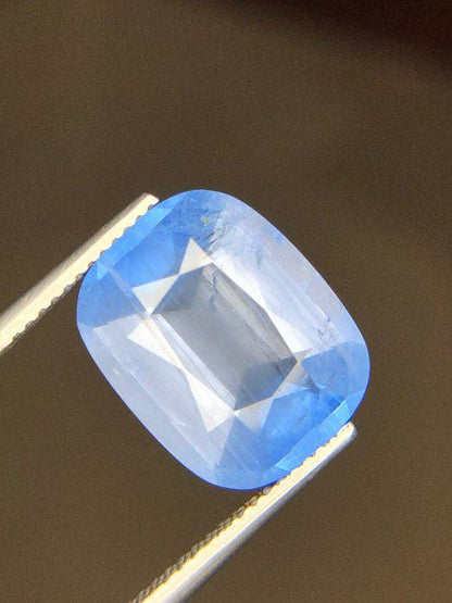7.95 Ct Blue Maxixe-Type Beryl – Certified Natural Beryl – Large Cushion Cut Loose Gemstone – ICA GemLab