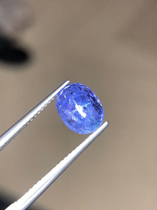 2.57 Ct Certified Tanzanite – Vivid Violet Blue Oval Natural Tanzanite – ICA GemLab – Loose Gemstone