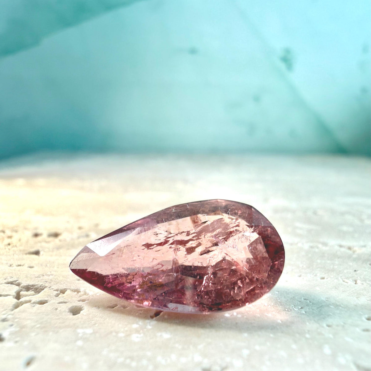 5.51 Ct Natural Pink Tourmaline Pear | Certified Orangish Pink Liddicoatite Tourmaline | Large Loose Gemstone ICA GemLab