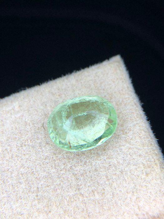 0.95 Ct Certified Oval Paraiba Tourmaline | Natural Yellowish Green Elbaite | Certified Gem