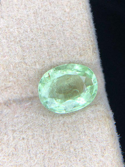 0.95 Ct Certified Oval Paraiba Tourmaline | Natural Yellowish Green Elbaite | Certified Gem