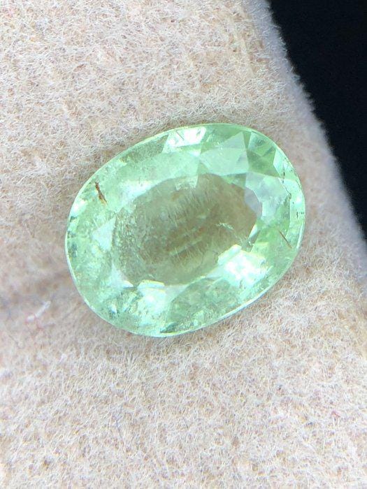 0.95 Ct Certified Oval Paraiba Tourmaline | Natural Yellowish Green Elbaite | Certified Gem