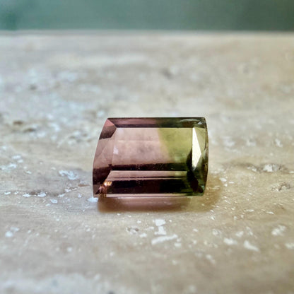 1.30 Ct Bi Color Watermelon Tourmaline | Certified Pink Green Parti Tourmaline | Natural Elbaite Gemstone | Fancy Cut Loose Tourmaline