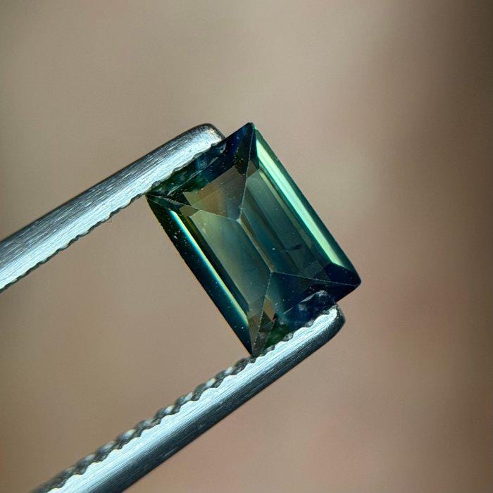 1.02 Ct Blue Green Sapphire | Certified Natural Sapphire | Teal Sapphire Rectangular Step Cut | Loose Gemstone