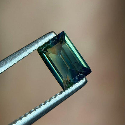 1.02 Ct Blue Green Sapphire | Certified Natural Sapphire | Teal Sapphire Rectangular Step Cut | Loose Gemstone