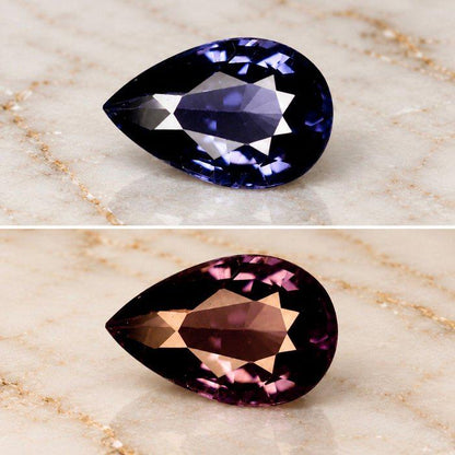 1.17 Ct Color Change Spinel | Natural Untreated Spinel | Blue Purple to Pink | Certified Pear Cut Loose Gemstone