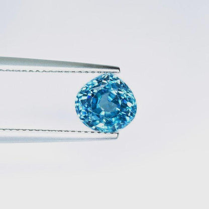 Natural Blue Zircon 4.02 Ct Certified | Vivid Blue Pear Loose Gemstone | Natural Zircon | December Birthstone
