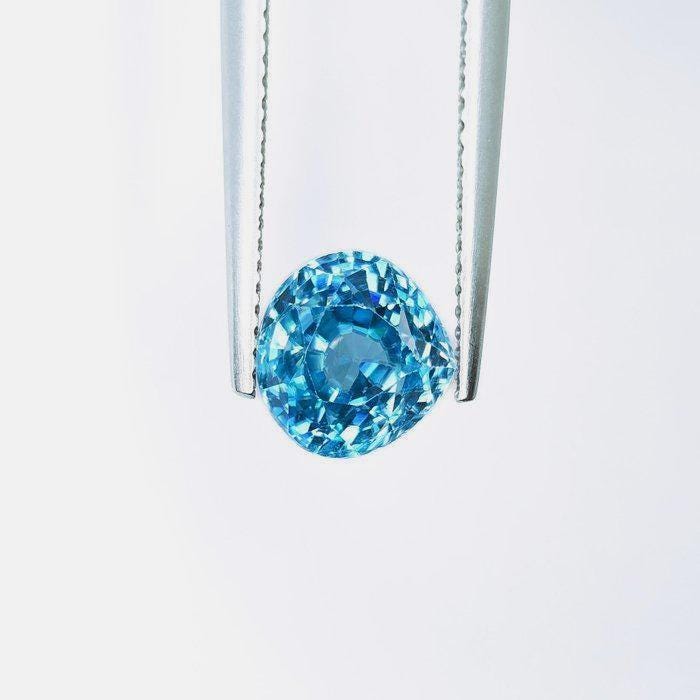 Natural Blue Zircon 4.02 Ct Certified | Vivid Blue Pear Loose Gemstone | Natural Zircon | December Birthstone