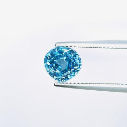 Natural Blue Zircon 4.02 Ct Certified | Vivid Blue Pear Loose Gemstone | Natural Zircon | December Birthstone