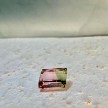 1.30 Ct Bi Color Watermelon Tourmaline | Certified Pink Green Parti Tourmaline | Natural Elbaite Gemstone | Fancy Cut Loose Tourmaline