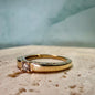 Natural Diamond Solitaire Ring 0.15 Ct, Gold Plated Sterling Silver Ring, Delicate Filigree Band, HRD Certified Diamond Jewelry