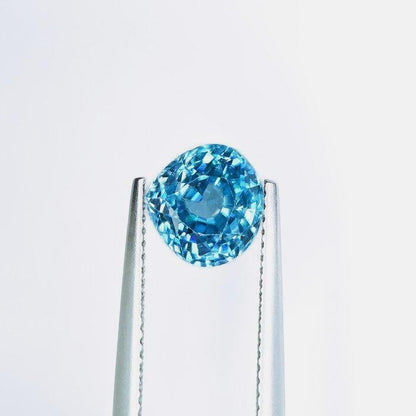 Natural Blue Zircon 4.02 Ct Certified | Vivid Blue Pear Loose Gemstone | Natural Zircon | December Birthstone