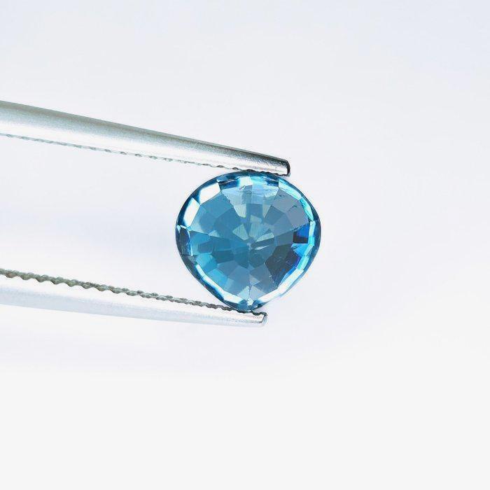 Natural Blue Zircon 4.02 Ct Certified | Vivid Blue Pear Loose Gemstone | Natural Zircon | December Birthstone