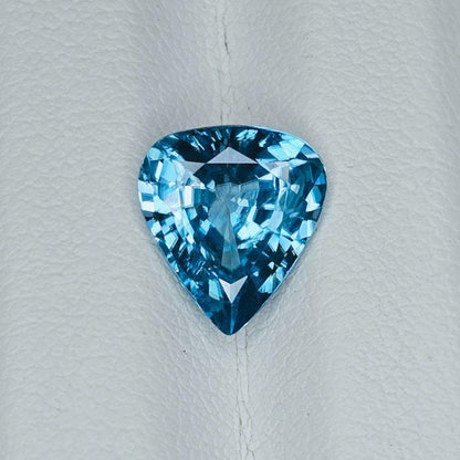 4.02 Ct Natural Blue Zircon, IGI Certified Blue Zircon, Pear Cut Loose Gemstone, Vivid Blue Gemstone, December Birthstone