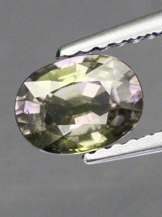 1.10 Ct Natural Parti Color Change Sapphire, Unheated Green Purple Pink Sapphire, Certified Oval Loose Gemstone
