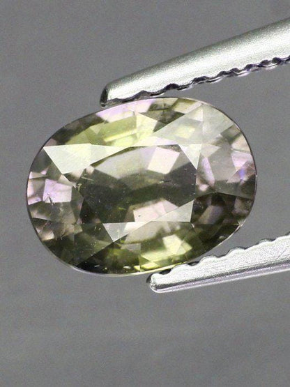 1.10 Ct Natural Parti Color Change Sapphire, Unheated Green Purple Pink Sapphire, Certified Oval Loose Gemstone