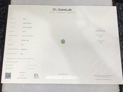 Natural Demantoid Garnet 2.07 Ct Certified | Untreated Green Oval Loose Gemstone | Rare Andradite Garnet