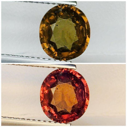 Natural Color Change Garnet 2.84 Ct IGI Certified | Green to Red Oval Loose Gemstone | Rare Color Changing Garnet