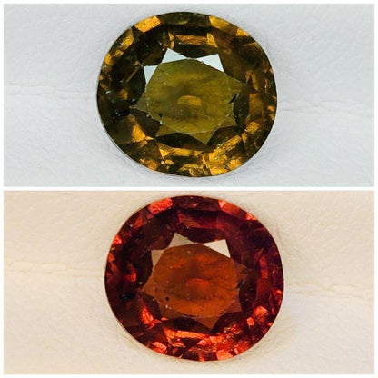Natural Color Change Garnet 2.84 Ct IGI Certified | Green to Red Oval Loose Gemstone | Rare Color Changing Garnet