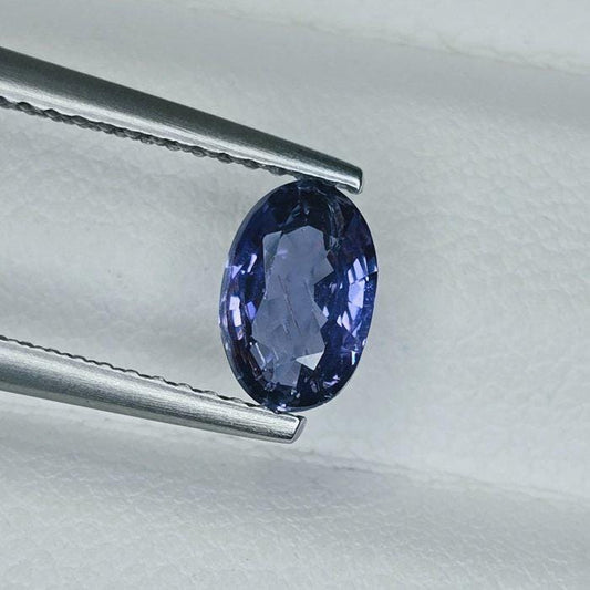 Natural Burmese Sapphire 1.06 Ct Unheated Purplish Blue Oval Loose Gemstone, GSI Certified Myanmar Sapphire