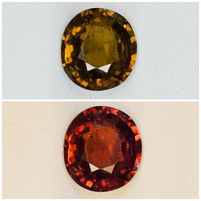 Natural Color Change Garnet 2.84 Ct IGI Certified | Green to Red Oval Loose Gemstone | Rare Color Changing Garnet